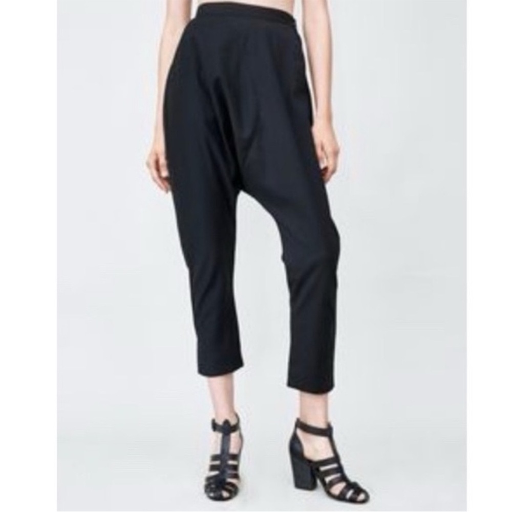 OAK Black Cropped Harem Trousers